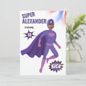 スーパーヒーローユニークアメージングボーイファブラス誕生日 招待状 (スタンド正面)