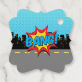 スーパーヒーローラベルボーイガールバースデーパーティーメッセージカード フェイバータグ (裏面)