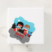 スーパーヒーローラベルボーイガールバースデーパーティーメッセージカード フェイバータグ (インサイチュ)