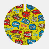 スーパーヒーロー佐賀:かわいい漫画柄 ガラスオーナメント (裏面)