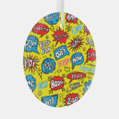 スーパーヒーロー佐賀:かわいい漫画柄 ガラスオーナメント (正面右)