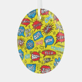 スーパーヒーロー佐賀:かわいい漫画柄 ガラスオーナメント (正面左)