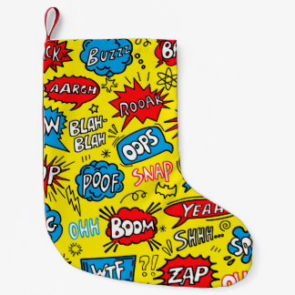 スーパーヒーロー佐賀：かわいい漫画柄 スモールクリスマスストッキング