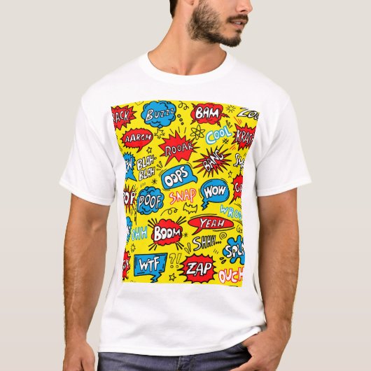 スーパーヒーロー佐賀:かわいい漫画柄 Tシャツ (正面)