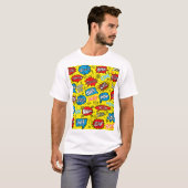 スーパーヒーロー佐賀:かわいい漫画柄 Tシャツ (正面フル)