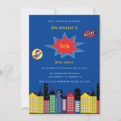 スーパーヒーロー変更可能年齢子供の誕生日招待状 招待状 (正面)