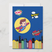 スーパーヒーロー変更可能年齢子供の誕生日招待状 招待状 (裏面)