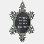 スーパーヒーロー天才メンター先生シャルボードギフト スノーフレークピューターオーナメント (左)