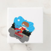 スーパーヒーロー子供の誕生日パーティーの好意ラベル(少年) フェイバータグ (インサイチュ)