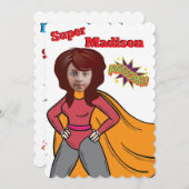 スーパーヒーロー子供の誕生日 招待状 (正面/裏面)