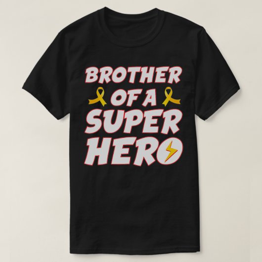 スーパーヒーロー家族の肋骨の小児癌の兄弟 Tシャツ (デザイン正面)