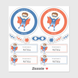 スーパーヒーロー少年この本は次のものだ シール