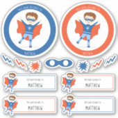 スーパーヒーロー少年この本は次のものだ シール (正面)