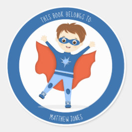 スーパーヒーロー少年この本は次のものだ ラウンドシール