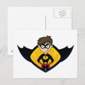 スーパーヒーロー少年はがき ポストカード (正面/裏面)