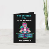 スーパーヒーロー少年ピンク&グリーンゲームアバターとマスク 招待状 (正面)