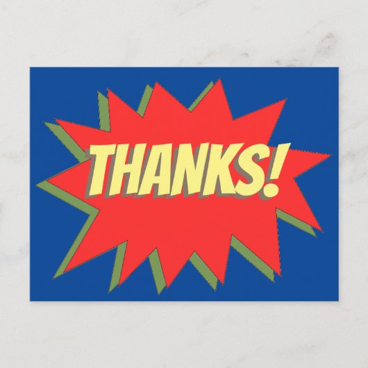 スーパーヒーロー感謝してい漫画はがき ポストカード (正面)