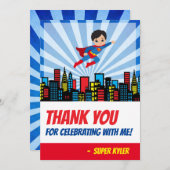 スーパーヒーロー感謝カード サンキューカード (正面/裏面)