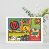 スーパーヒーロー招待状ヒすごいーロパーティー招待状 招待状 (スタンド正面)