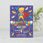 スーパーヒーロー招待状ボーイズブルースターズすごいパーティー 招待状 (スタンド正面)