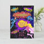 スーパーヒーロー招待状、ツインズ誕生日招待状 招待状 (スタンド正面)