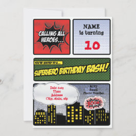 スーパーヒーロー招待状 招待状