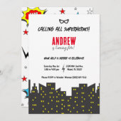 スーパーヒーロー招待状 招待状 (正面/裏面)