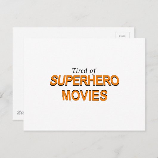 スーパーヒーロー映画にうんざりしている ポストカード (正面/裏面)