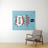 スーパーヒーロー漫画の吹き出し少年誕生日パーティー タペストリー (インサイチュ(横))