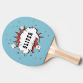 スーパーヒーロー漫画の音声バブル名 卓球ラケット (横)