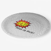 スーパーヒーロー漫画をテーマにした紙プレート- Pow ペーパープレート (アングル)