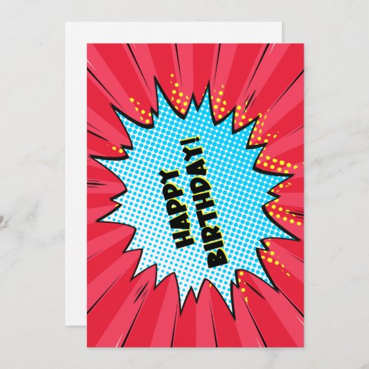 スーパーヒーロー漫画をテーマにした誕生日カード シーズンカード (正面/裏面)