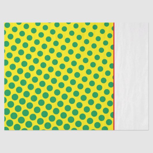 スーパーヒーロー漫画グリーンイエロードットおもしろい子供 薄葉紙 (正面)