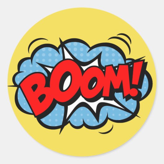 スーパーヒーロー漫画シール ラウンドシール (正面)