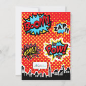 スーパーヒーロー漫画ストリップサンキューノート サンキューカード (裏面)