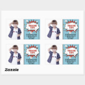 スーパーヒーロー漫画スピーチクラウドフォト誕生日 長方形シール (シート)