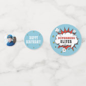 スーパーヒーロー漫画スピーチクラウドボーイバースデーパーティー コンフェッティ (正面)