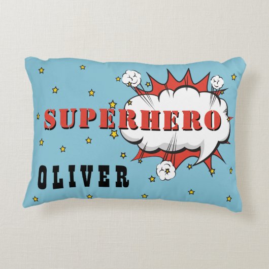 スーパーヒーロー漫画スピーチクラウドボーイ アクセントクッション (裏面)