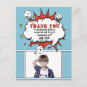 スーパーヒーロー漫画スピーチバブルサンキューフォト ポストカード (正面)