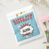 スーパーヒーロー漫画スピーチバブルハッピーバースデー フェイバーバッグ (封をした状態)