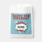 スーパーヒーロー漫画スピーチバブルハッピーバースデー フェイバーバッグ (正面)