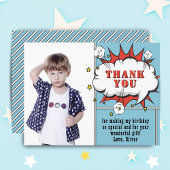 スーパーヒーロー漫画スピーチバブルフォト誕生日感謝してい ポストカード