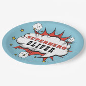 スーパーヒーロー漫画スピーチバブルボーイバースデーパーティー ペーパープレート (アングル)