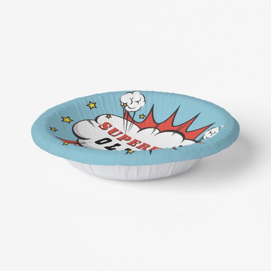スーパーヒーロー漫画スピーチバブルボーイバースデーパーティー ペーパーボウル (傾斜あり)