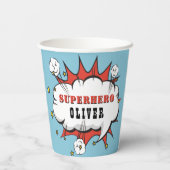 スーパーヒーロー漫画スピーチバブルボーイバースデーパーティー 紙コップ (裏面)