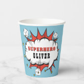 スーパーヒーロー漫画スピーチバブルボーイバースデーパーティー 紙コップ (正面)
