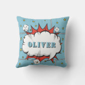 スーパーヒーロー漫画スピーチバブルボーイフォトスローピル クッション (裏面)