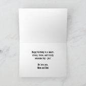 スーパーヒーロー漫画スピーチバブルボーイフォト誕生日C カード (内部)