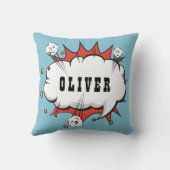 スーパーヒーロー漫画スピーチバブルボーイ名 クッション (裏面)