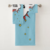 スーパーヒーロー漫画スピーチバブルボーイ名 バスタオルセット (インサイチュ)